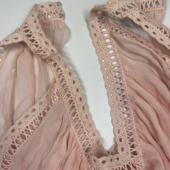 Rebecca Minkoff Deneuve Cold Shoulder V-Neck Blouse Top Pink Size XS - Picture 11 of 11